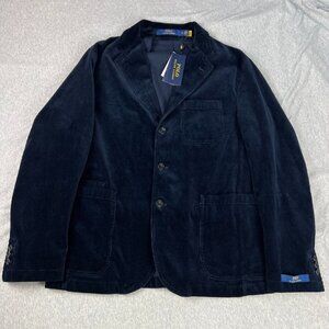 Brand New Polo Ralph Lauren Cotton-Blend Corduroy Suit Navy Jacket Men Size 42R